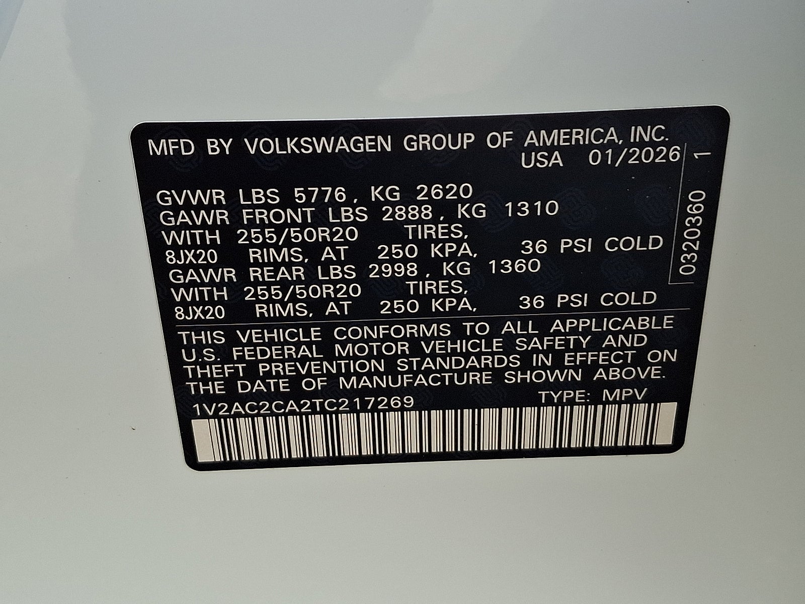 2026 Volkswagen Atlas Cross Sport SEL R-Line Black