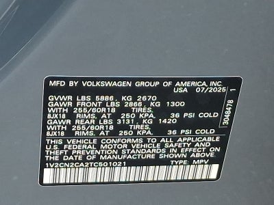 2026 Volkswagen Atlas 2.0T Peak Edition