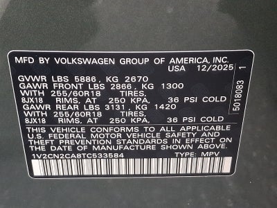 2026 Volkswagen Atlas Peak Edition