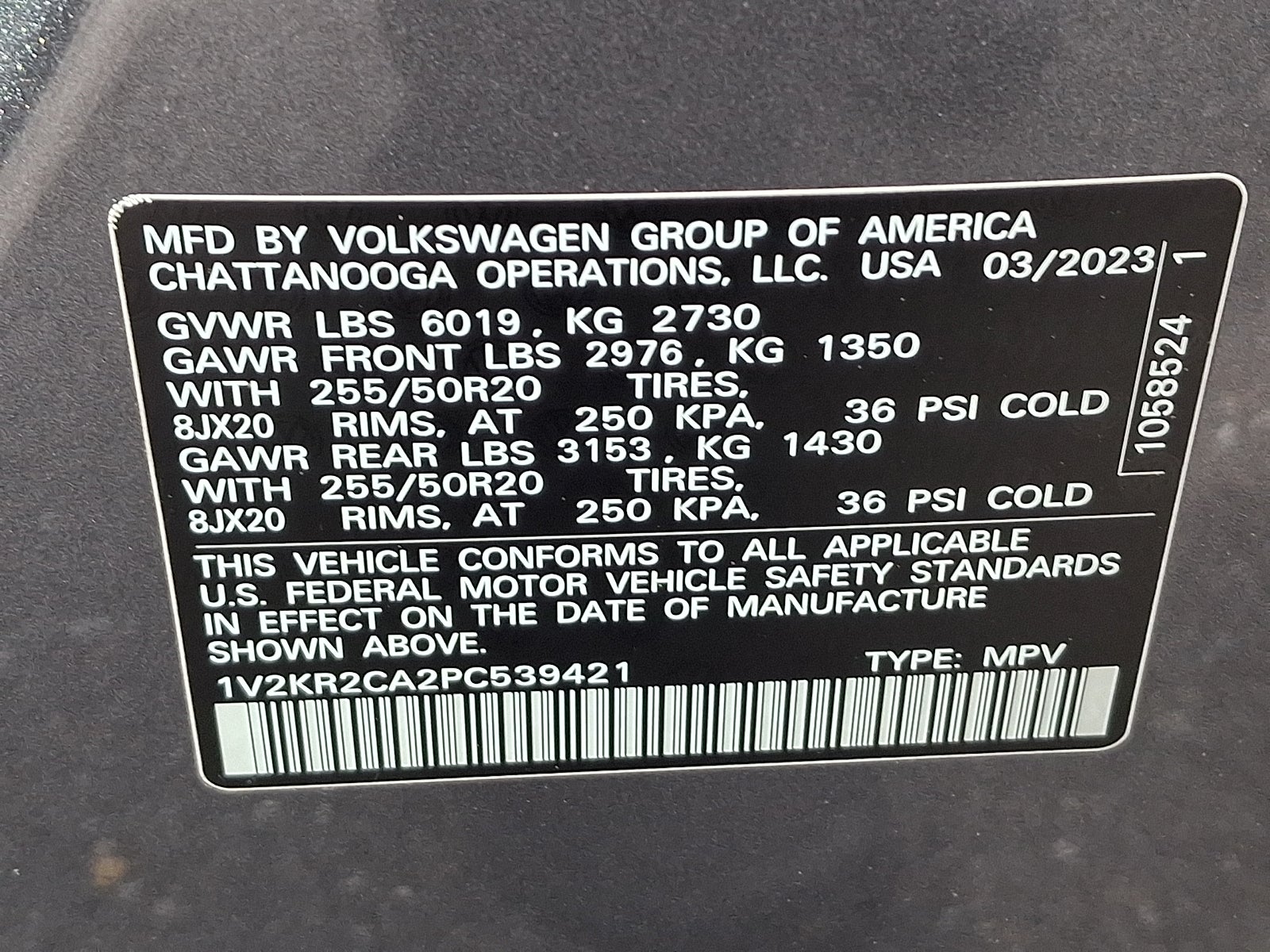2023 Volkswagen Atlas 3.6L V6 SE w/Technology