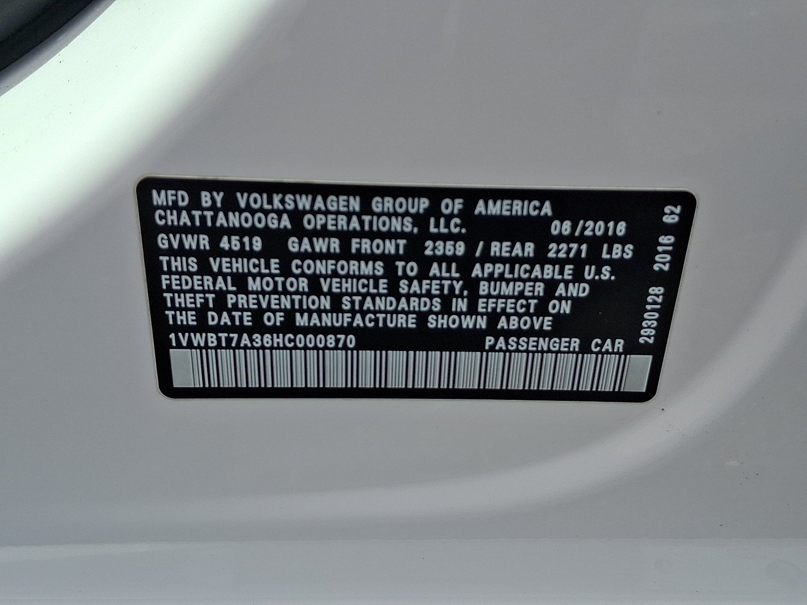 2017 Volkswagen Passat 1.8T SE