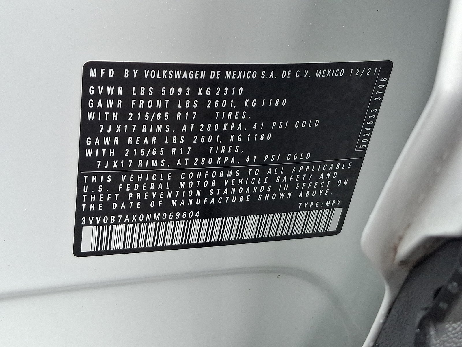 2022 Volkswagen Tiguan 2.0T S