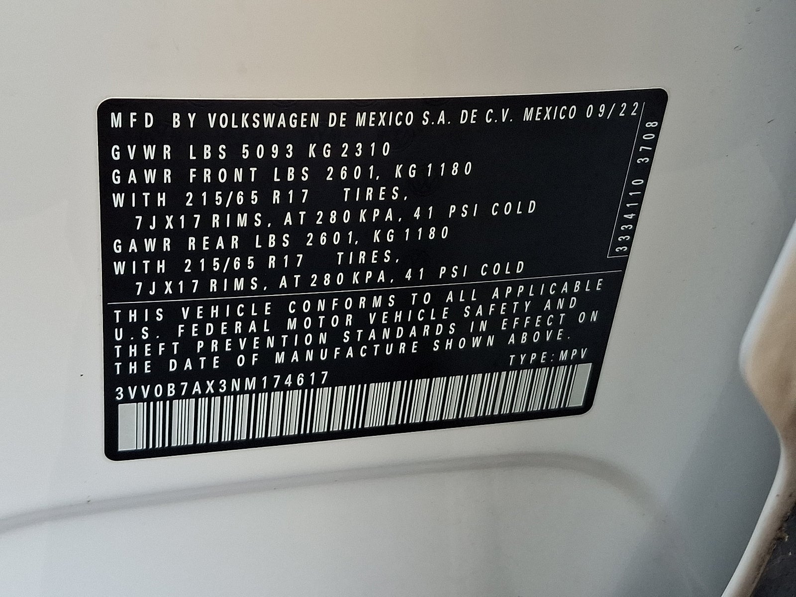 2022 Volkswagen Tiguan 2.0T S 4MOTION