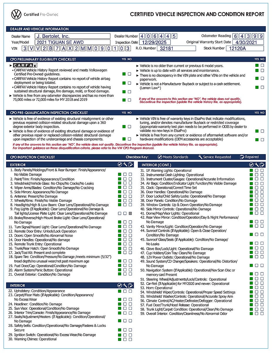 2021 Volkswagen Tiguan 2.0T SE 4MOTION