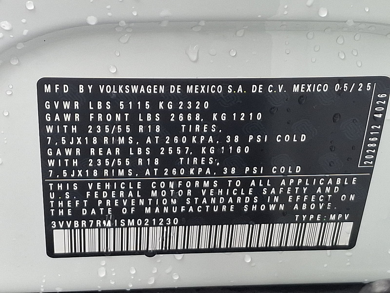 2025 Volkswagen Tiguan 2.0T S