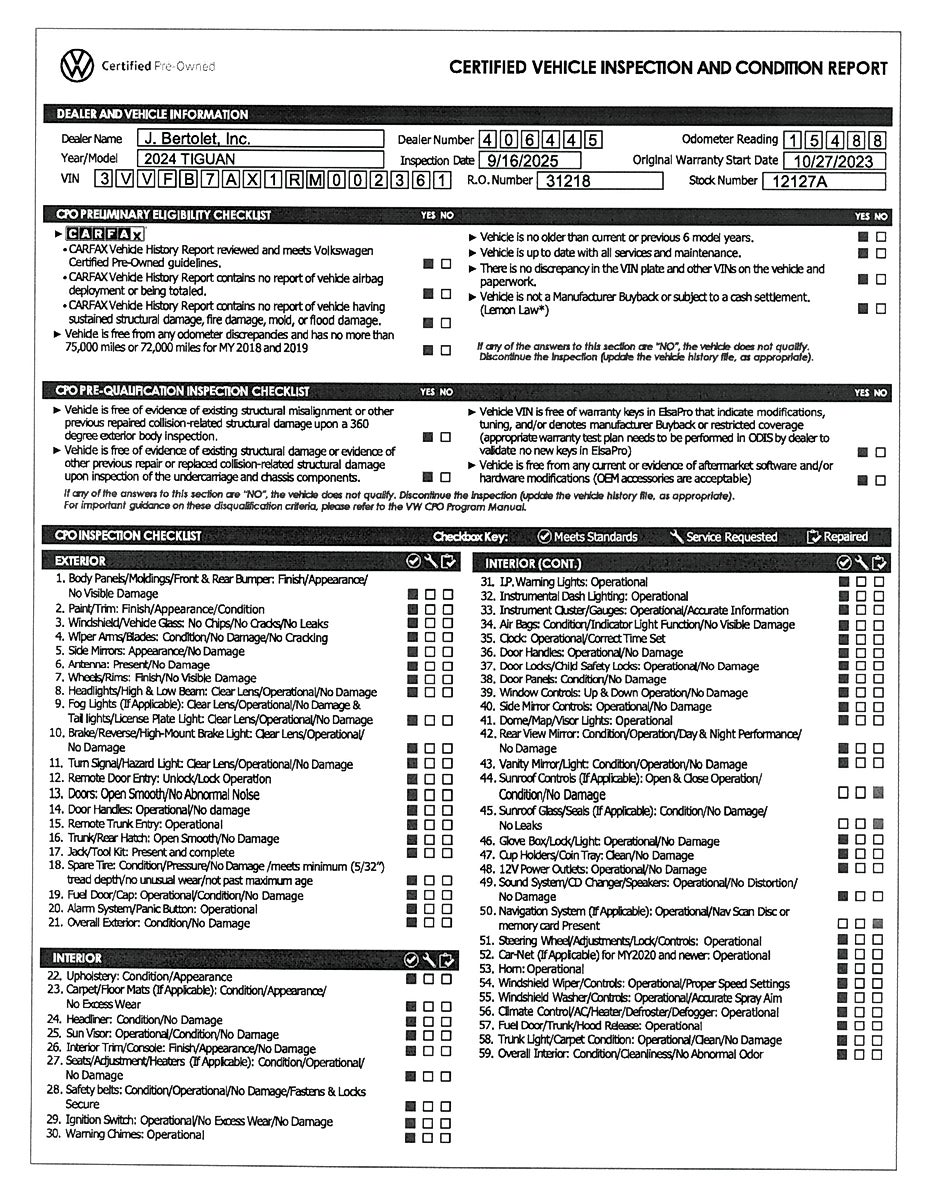 2024 Volkswagen Tiguan 2.0T S 4MOTION