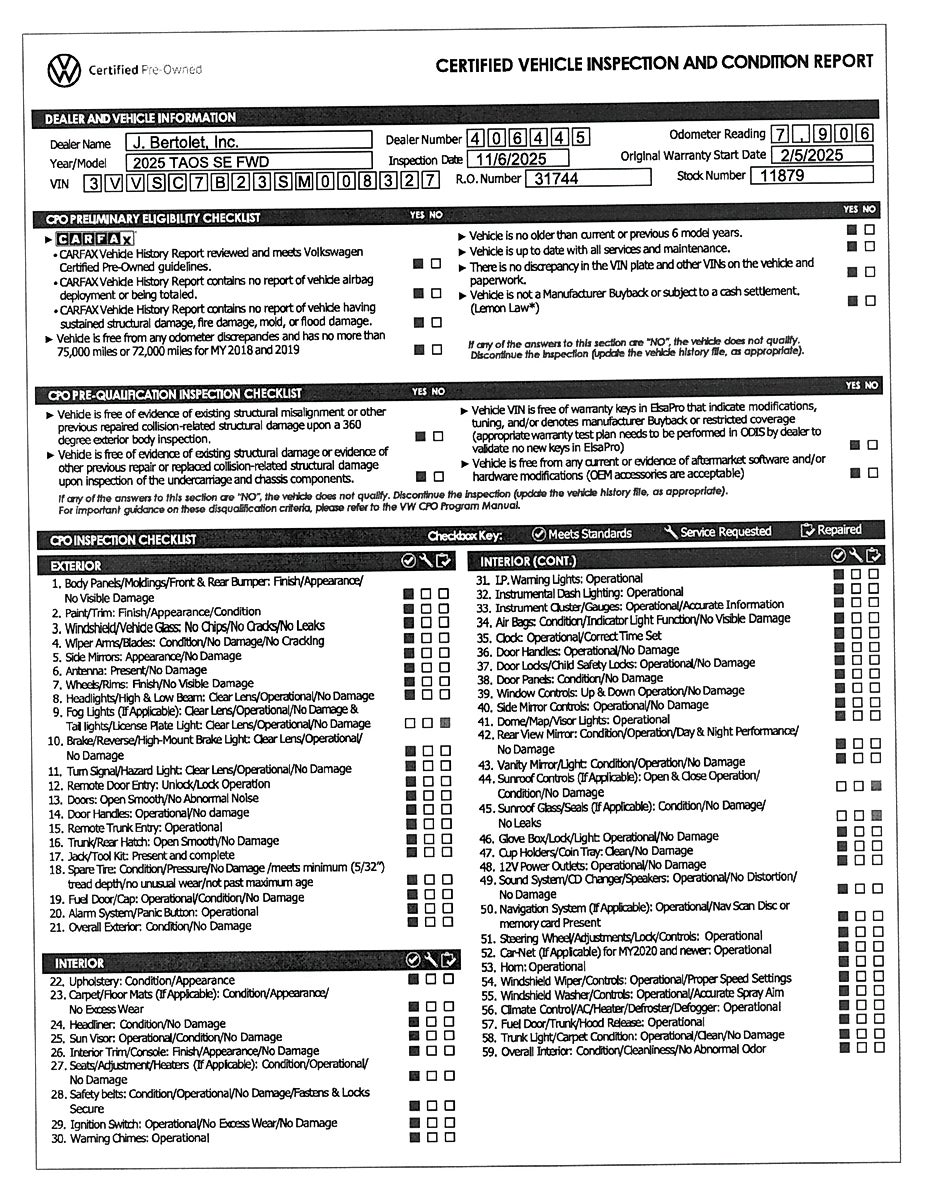2025 Volkswagen Taos 1.5T SE FWD