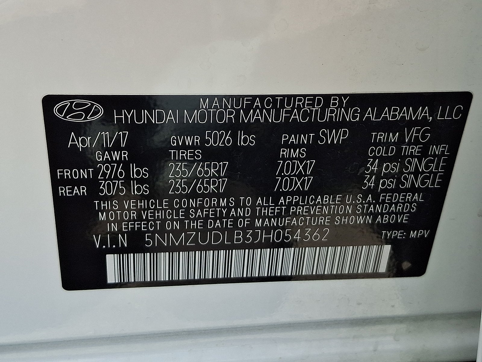 2018 Hyundai Santa Fe Sport 2.4L