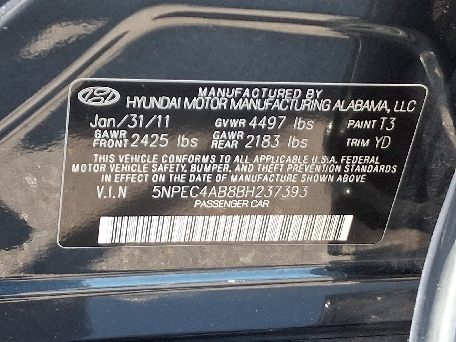 2011 Hyundai Sonata Limited 2.0T